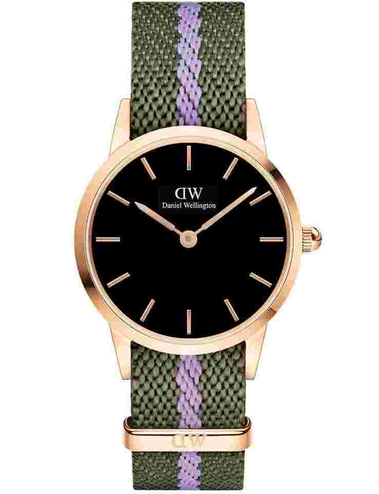 Daniel Wellington DW00100680 Damenuhr Iconic NATO Green/Purple 28mm 3ATM