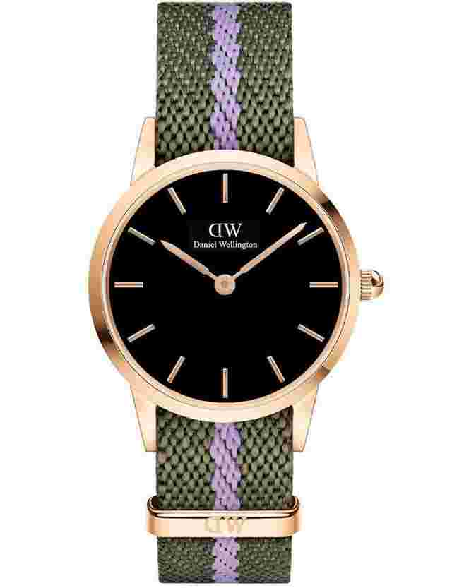 Daniel Wellington DW00100680 Damenuhr Iconic NATO Green/Purple 28mm 3ATM 