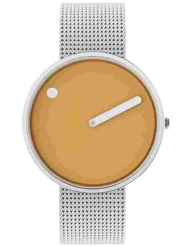 PICTO 43354-0820S Mustard Yellow Unisex 40mm 5ATM 