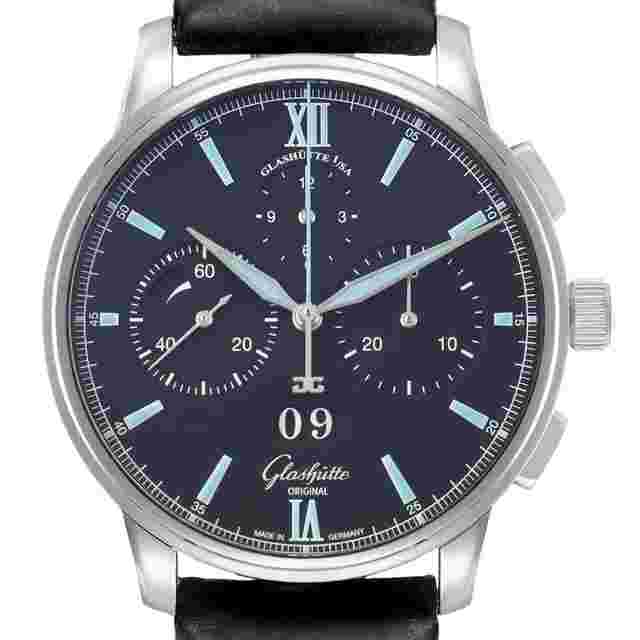 Glashutte Senator Chronograph Panorama Date Mens Watch 1-37-01-03-02-35 Papers 