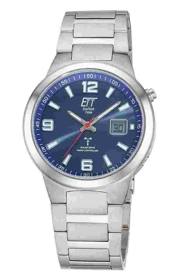 ETT Eco Tech Time EGT-11709-32M Funk-Solar Herrenuhr Everest Gents Titan/Blau 