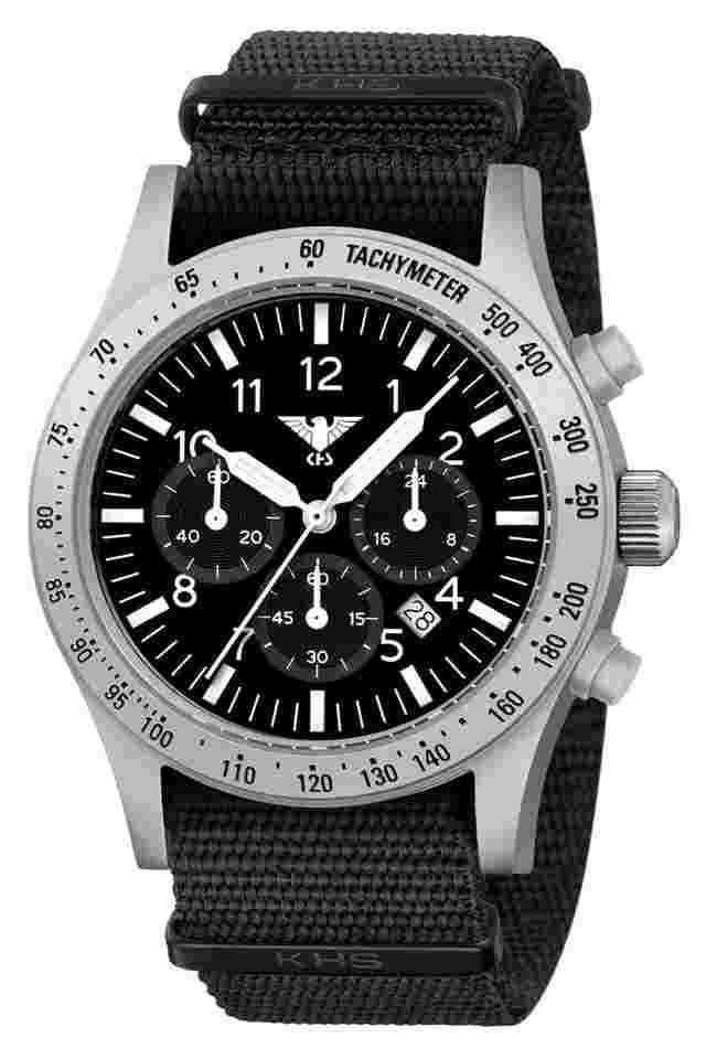 KHS PLASSC.NB Herrenuhr Platoon Solar Chronograph Stahl Natoband