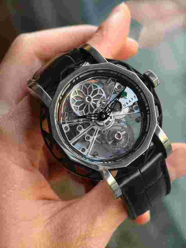 GRAFF 46MM Titanium Skeleton Tourbillon Watch 