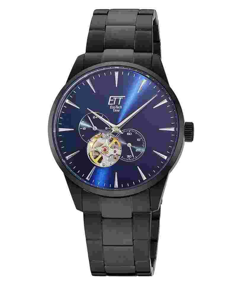 ETT Eco Tech Time EGS-40405-31M Herren-Automatikuhr Motion Drive Schwarz/Blau 