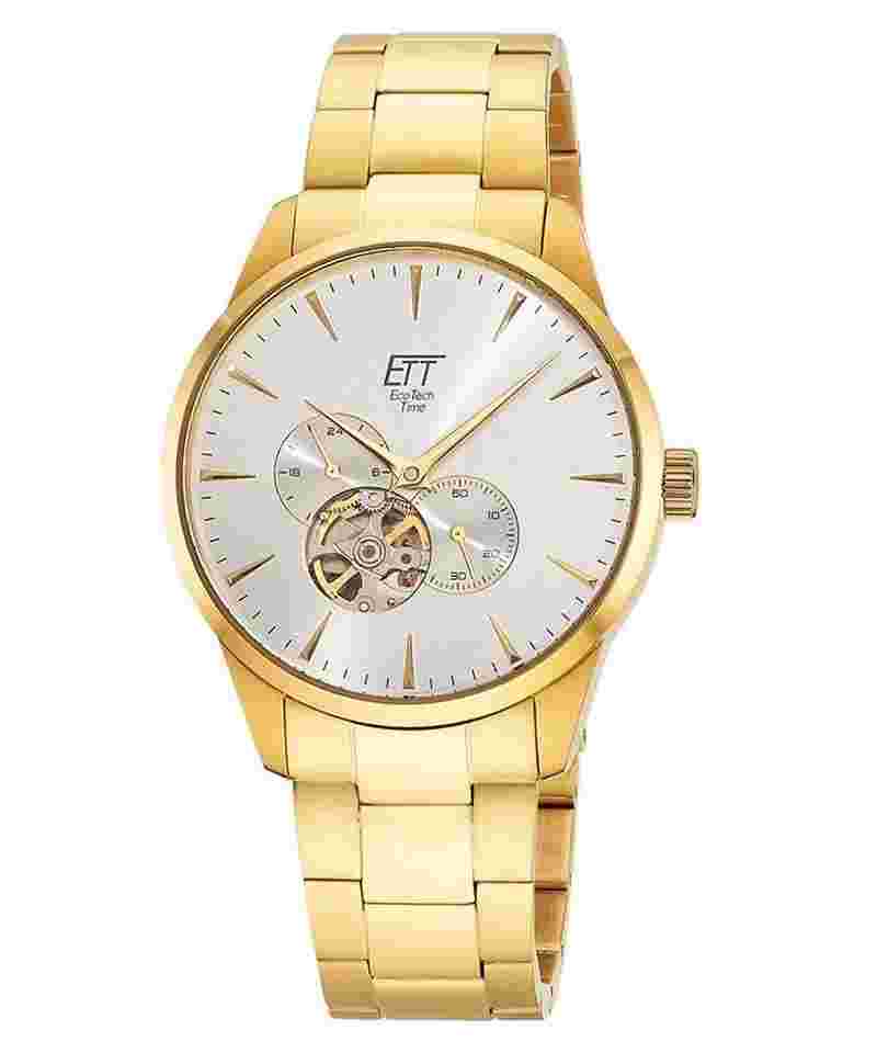 ETT Eco Tech Time EGS-40404-41M Herren-Automatikuhr Motion Drive Goldfarben 