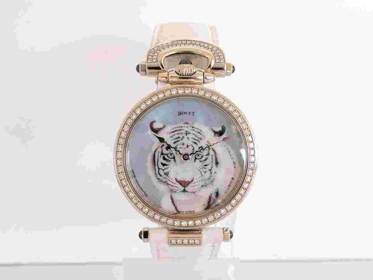 Bovet Amadeo Fleurier Handcrafted 18K White Gold Diamond Set MOP Tiger Dial