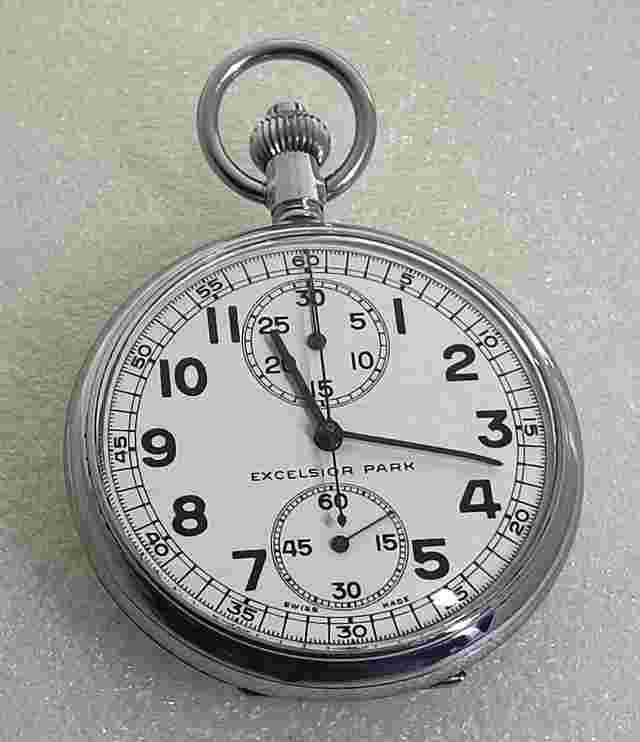 Excelsior Park Chronograph pocket watch vintage chrono pocket watch in collector's condition 