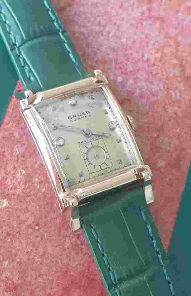 Gruen Curvex 14 karaats goud curvex precision uit 1945