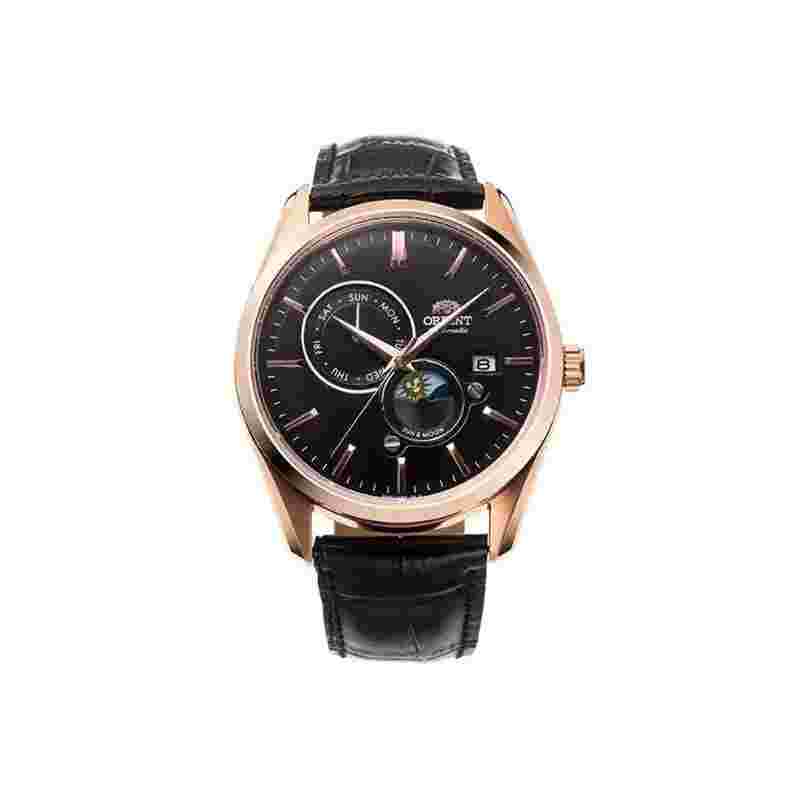 Orient Sun and Moon SUN&MOON analog Mechanical leather strap watch RN-AK0304B
