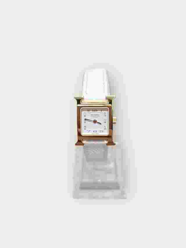 Hermès Heure H White Gold-Plated Apple H Hour Watch Mini [U]