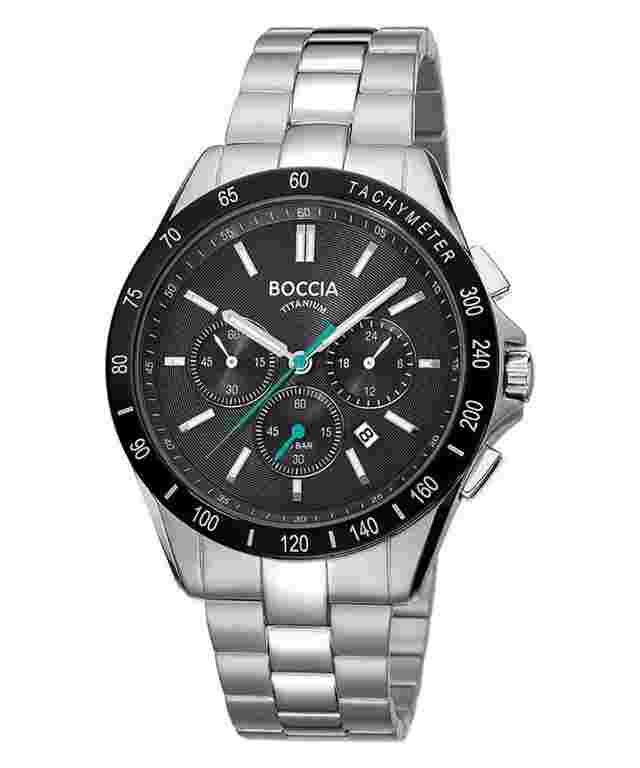 Boccia 3733-03 Herrenuhr Chronograph Titan/Schwarz 