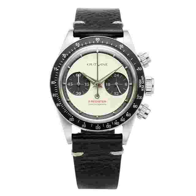 OUTLINE x Tic Tac analog Mechanical quartz Chronograph metal watch YK20232-1WHLB 