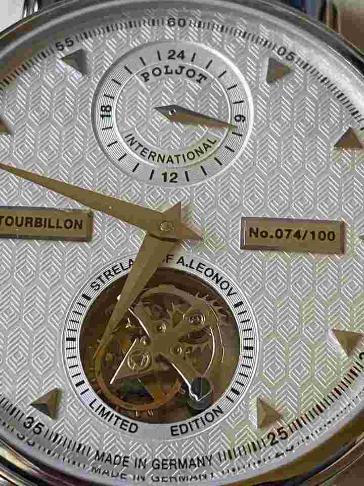 Poljot International Tourbillon – Limited Edition No. 074/100 – Hand-Wound 3091.T01-03 – Made in Germany Full set. Never used. N.O.S.