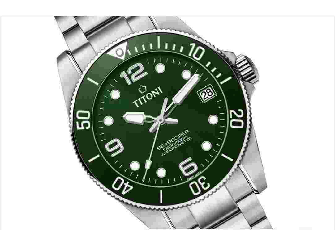 Titoni Seascoper Green New Full Set Warranty Official dealer