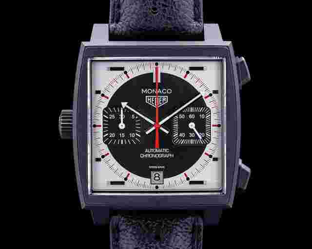 TAG Heuer Monaco Chronograph Stopwatch DLC Titanium Black Silver Dial