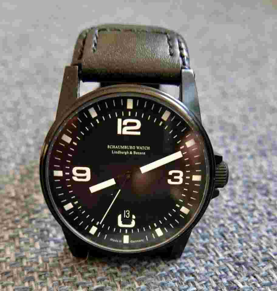 Schaumburg Lindburgh & Benson Automatik 43mm black PVD coated case ETA 2824-2 - Made in Germany
