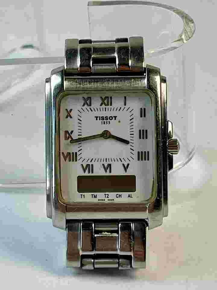 Tissot Ana-Digital Timer/Chrono/Alarm Rectangular Vintage Roman Numbers Swiss Made