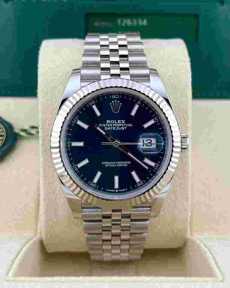 Rolex Datejust 41 In Stock 2025 126334 Datejust 41 Blue Stick Dial Jubilee Band Unworn