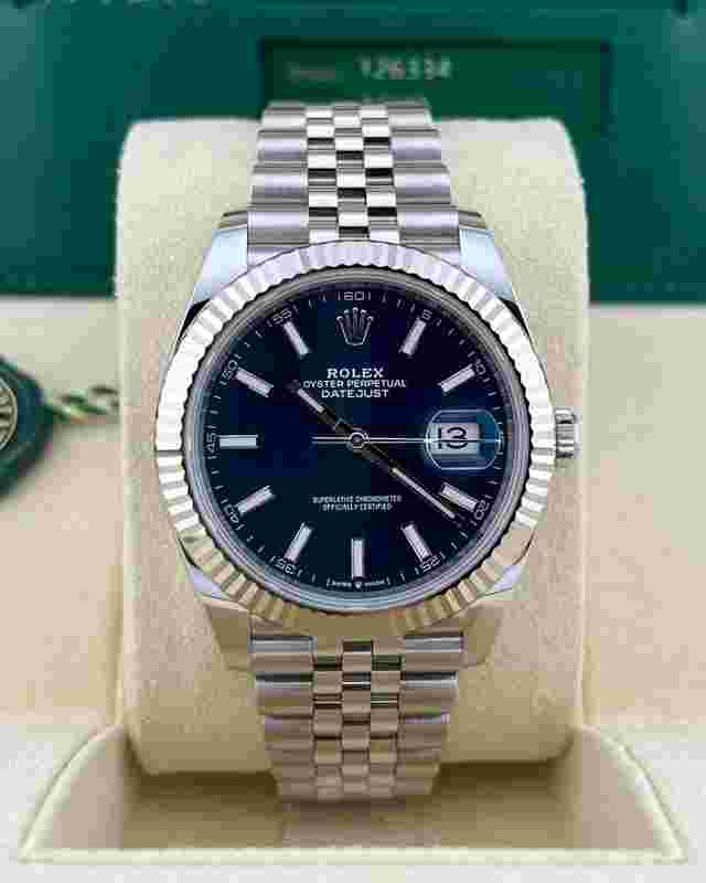 Rolex Datejust 41 In Stock 2025 126334 Datejust 41 Blue Stick Dial Jubilee Band Unworn
