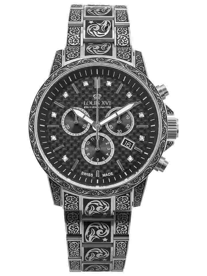 Louis XVI LXVI1721 Herrenuhr Palais Royale Inked Diamond Chronograph 43mm 10ATM