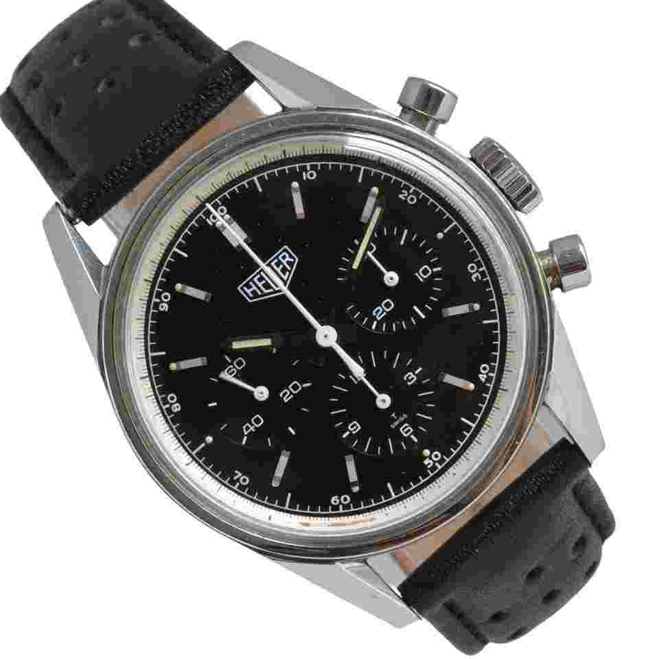 Heuer CS3111 chronograph black dial 2000 Carrera