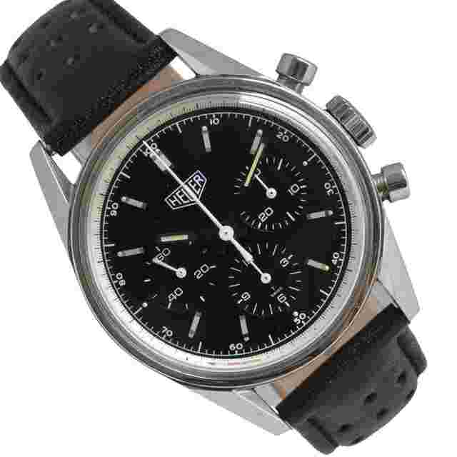 Heuer CS3111 chronograph black dial 2000 Carrera