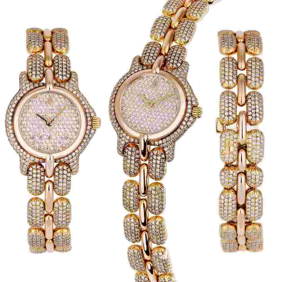 Bertolucci Pulchra Unworn Bertolucci Pulchra Ladies Wristwatch | REF. 121.8059.68 | Pave Diamond Dial Case and Bracelet | 18k Rose Gold | 26mm