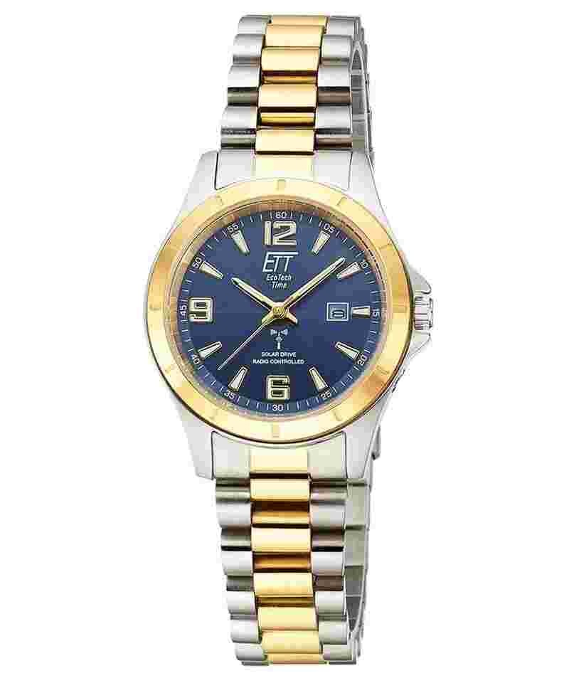 ETT Eco Tech Time ELS-11677-32M Damen-Armbanduhr Funk-Solar Gobi Lady Bicolor/Blau 