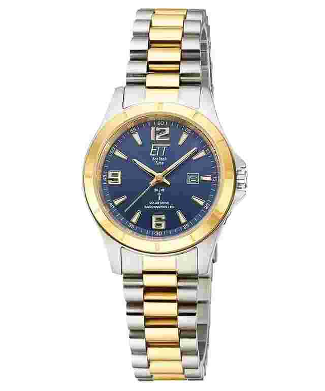ETT Eco Tech Time ELS-11677-32M Damen-Armbanduhr Funk-Solar Gobi Lady Bicolor/Blau 