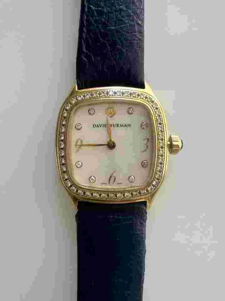 David Yurman T304-XS88 David Yurman Thoroughbred 18K ladies watch w Diamond Bezel