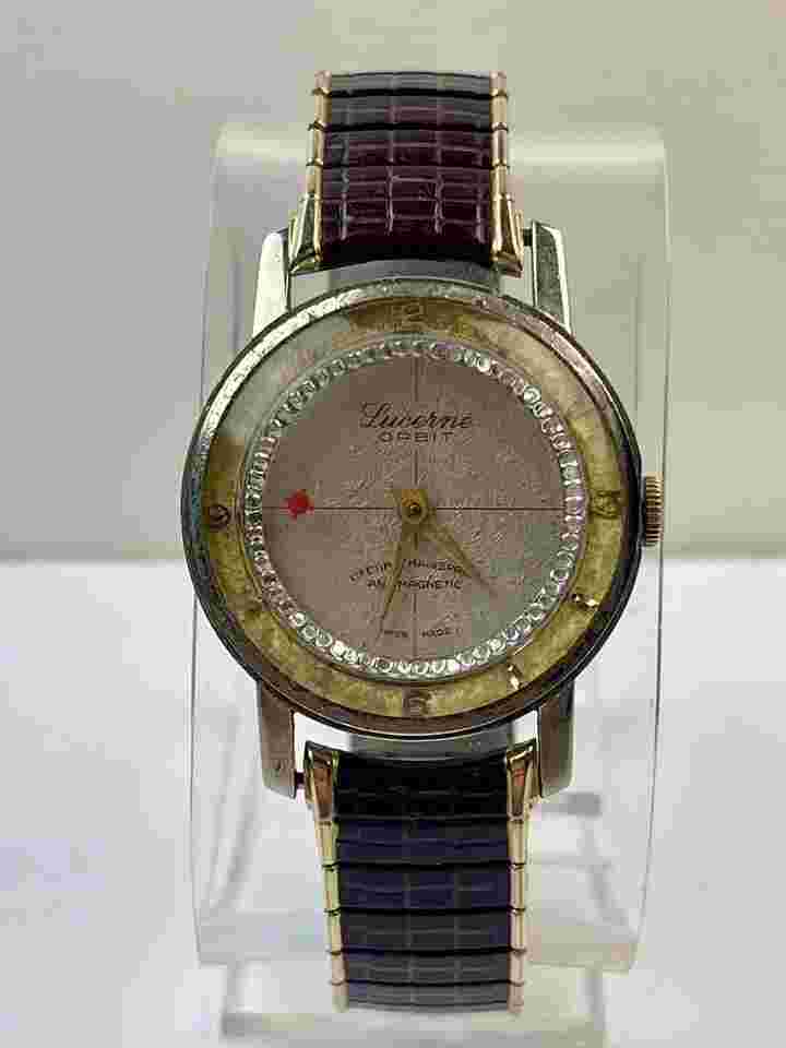 Lucerne Orbit Rotating Sparling Seconds Disc Vintage Diamond Tooled Swiss Made