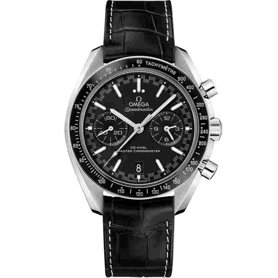 Omega Speedmaster Racing Two Counters 44.25 mm Steel on Leather Strap - 329.33.44.51.01.001