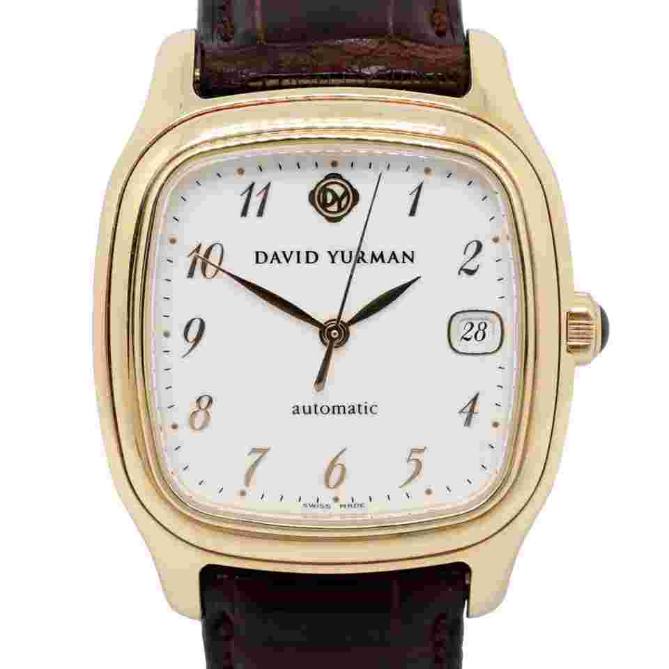 David Yurman Thoroughbred 18K Yellow Gold White Dial Mens Watch T301-L88