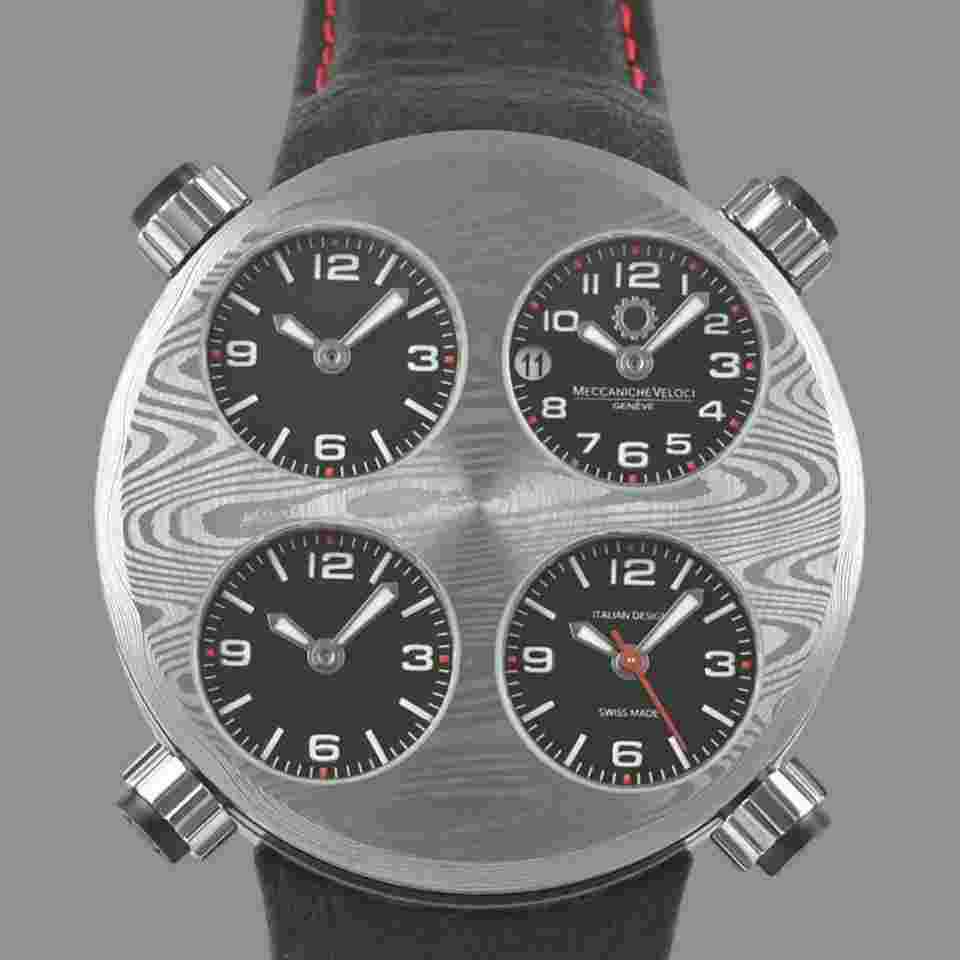 Meccaniche Veloci Icon Damascus W01DD1BL | Steel&Titanium | 49 mm | Date | GMT | Box&Papers