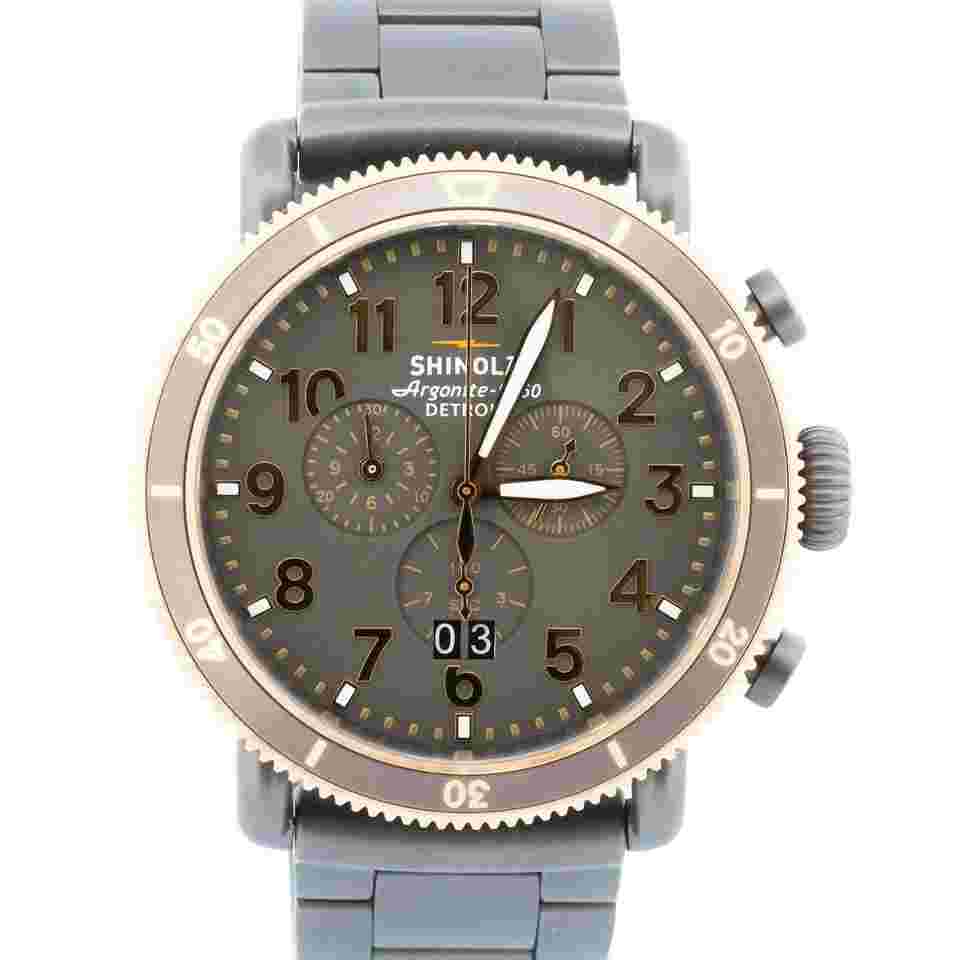 Shinola PAPERS Shinola Runwell Sport Chronograph PVD Steel 48mm Quartz S0100600614 BOX