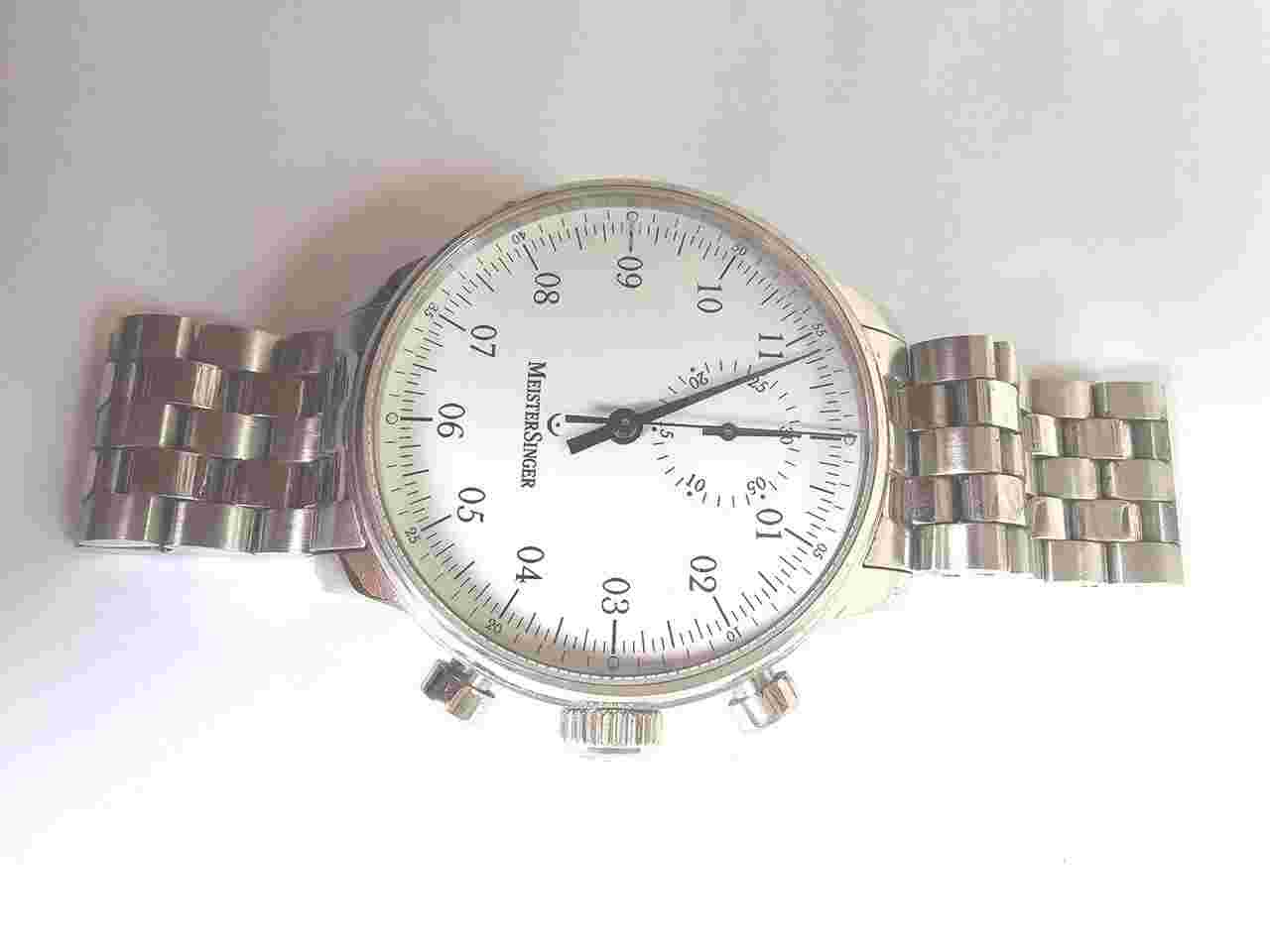 MEISTERSINGER 237712 2014 AVEC BRACELET D ORIGINE EN ACIER MM401 MONTRE CHRONO MEISTERSINGER MM401 BRACELET METALLIQUE