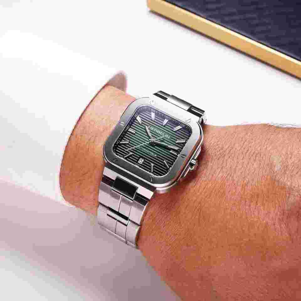 Michel Herbelin Cap Camarat Automatic 39×39 mm Green Dial Stainless Steel