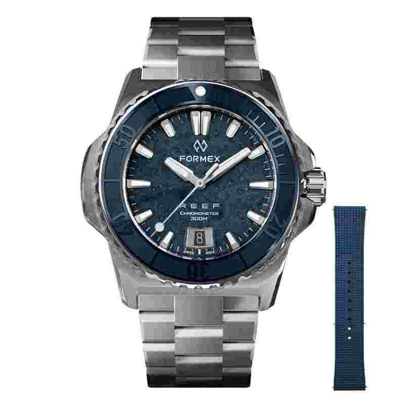 Formex Reef Blue Coral Watch + Blue rubber strap - Limited Edition 50