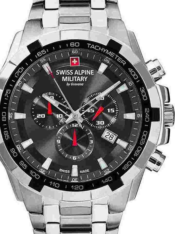 Swiss Alpine Military 7043.9237 Saphirglas Chronograph Herrenuhr 46mm 10ATM