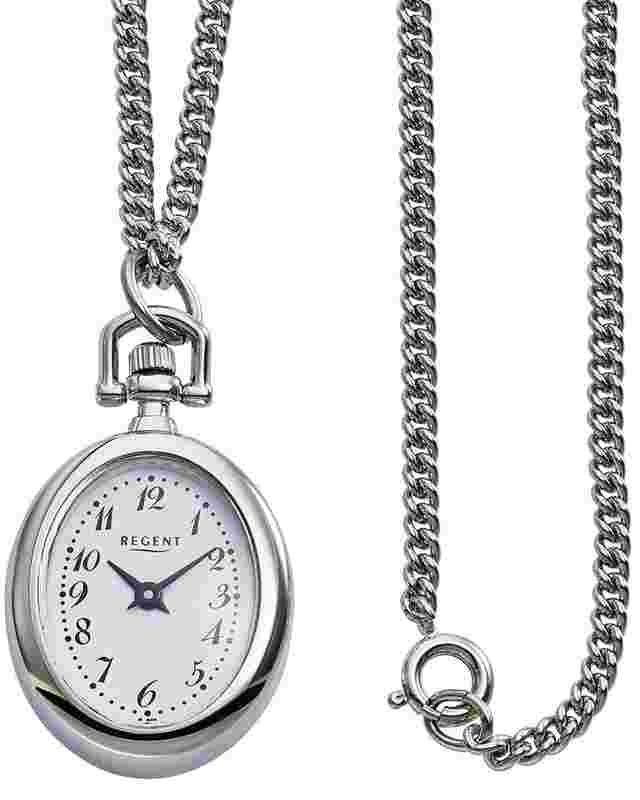 Regent P-779 Umhängeuhr mit Kette Silberfarben 
