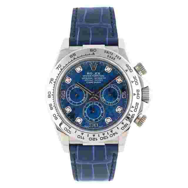 Rolex Daytona Cosmograph Zenith White Gold Sodalite Dial Full Set 2000 - 16519