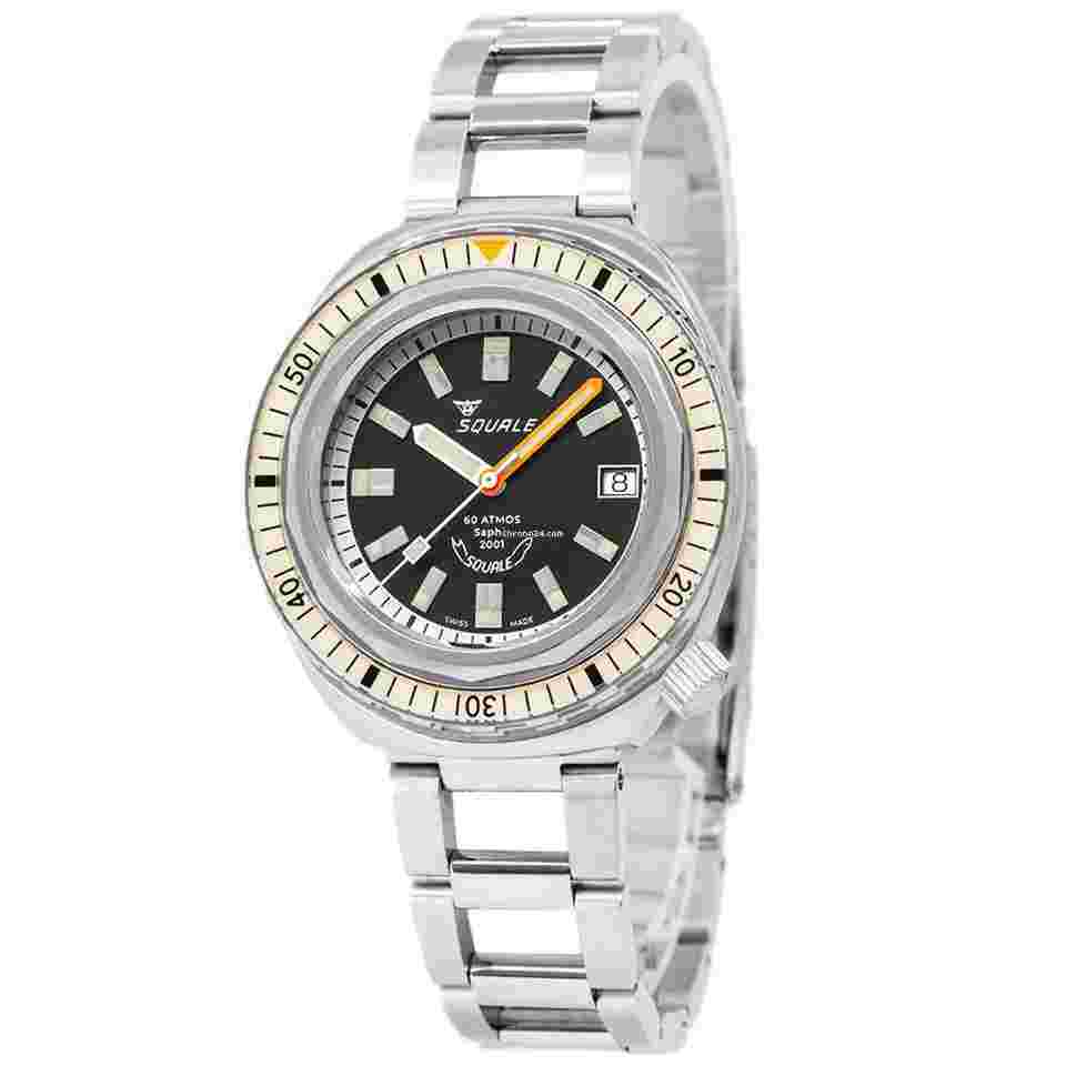Squale Men's 2001BEBK.AC 2001 Sand 60ATM 40mm Automatic