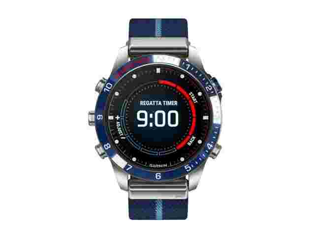 Garmin MARQ Captain Gen 2 digital Titan 46mm blaues Jacquard-Nylonband
