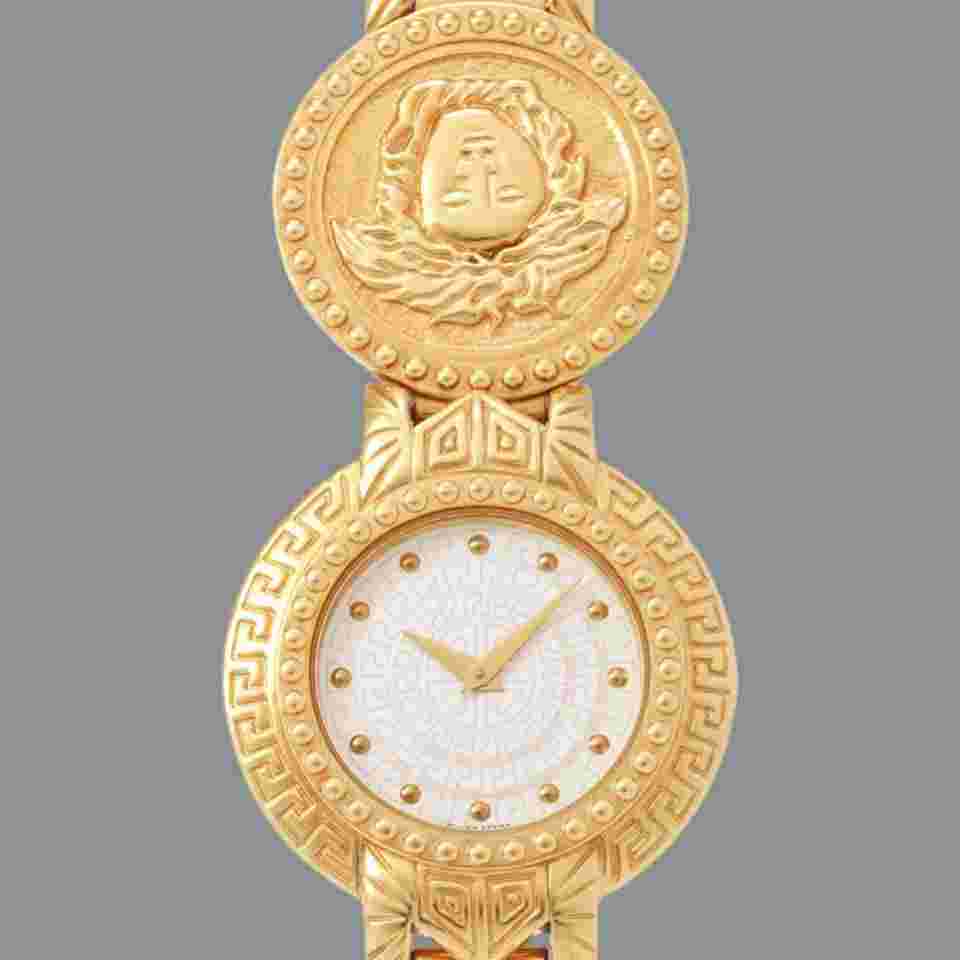 Versace Medusa Coin 8008002 | Quartz | Yellow Gold | 30mm | 1 year warranty