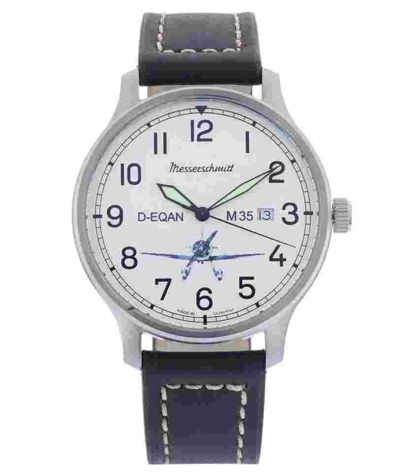 Messerschmitt M-35S-Q Herren-Armbanduhr M35 Quarz mit Lederband Braun