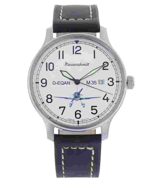 Messerschmitt M-35S-Q Herren-Armbanduhr M35 Quarz mit Lederband Braun 