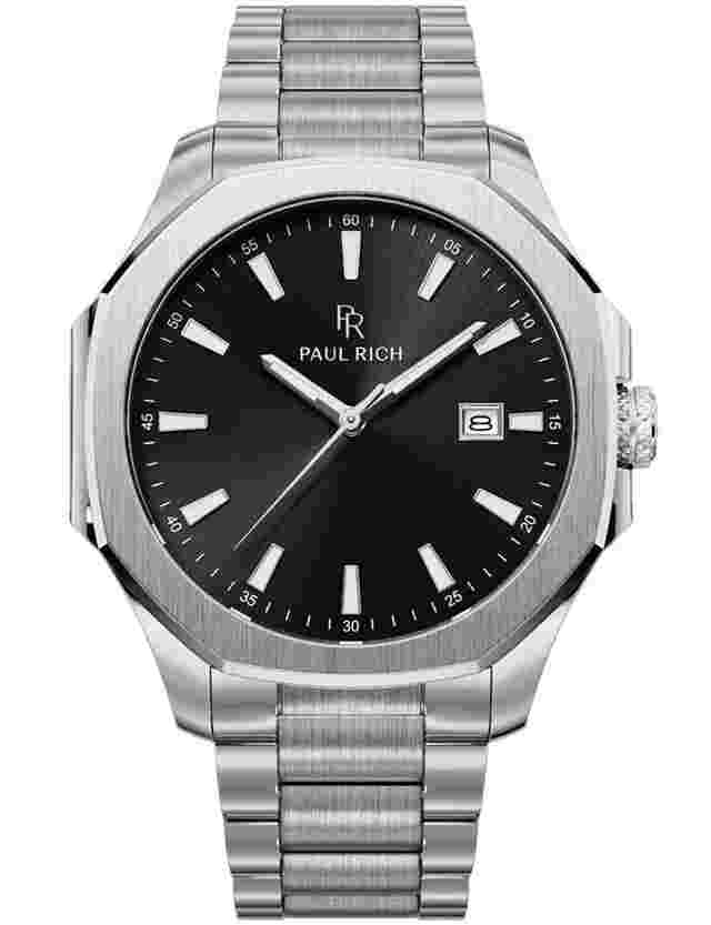 Paul Rich PR-46696 Herrenuhr Mercer Astor Silver Black 40,5 mm 5ATM 