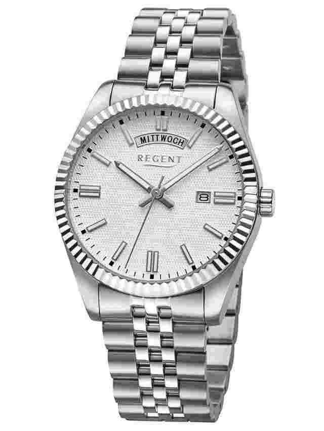 Regent BA-883 Herrenuhr Stahl/Silberfarben 