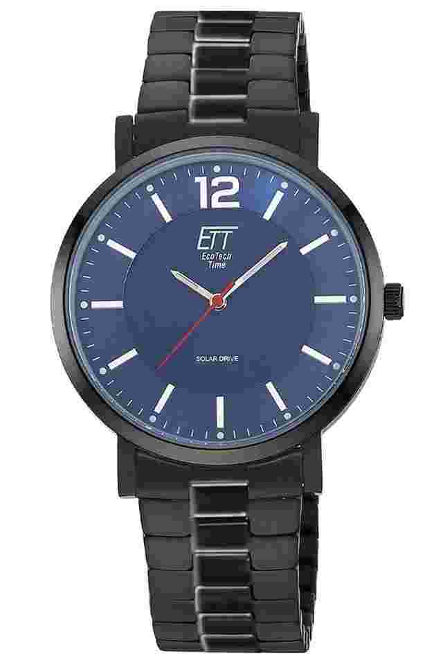 ETT Eco Tech Time EGS-12161-31M Herrenuhr Solar Stahl Schwarz/Blau