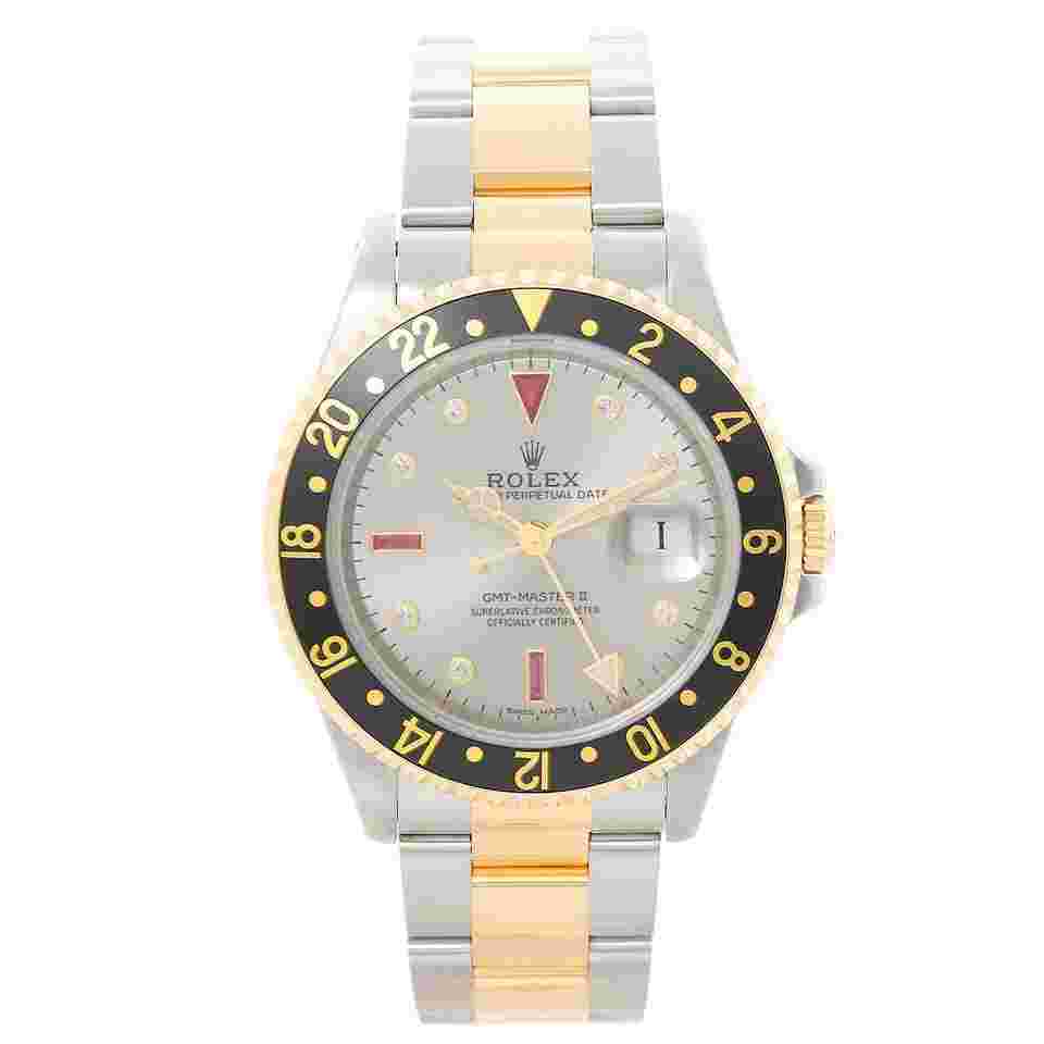 Rolex GMT-Master II Men's 2-Time Zone Watch 16713 Factory Warranty Through 2028